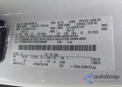 2018 Ford F-150 Xlt from USA, damaged, VIN 1FTEW1EP7JFD78699